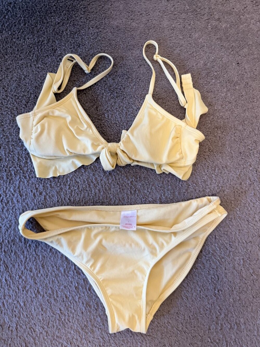 Pale Yellow Triangle Bikini Set